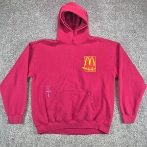 Travis Scott Cactus Jack McDonalds Live From Utopia Sticker Hoodie Medium Red